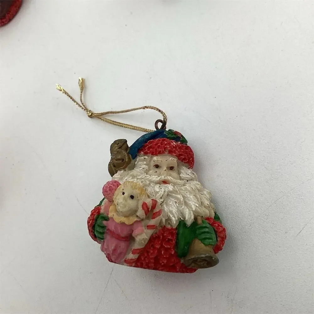Set of 5 Vintage Santa Claus Christmas‎ Ornaments Multicolor 2”